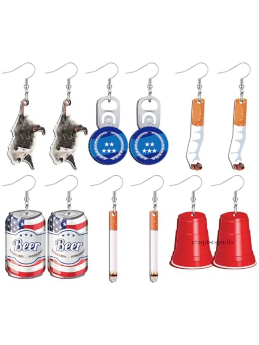 Acrylic Novelty Dangle Earrings Set Funny Party Costume Jewelry